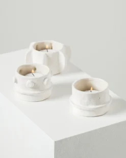 Waxinelichthouder Molly beige - set van 3