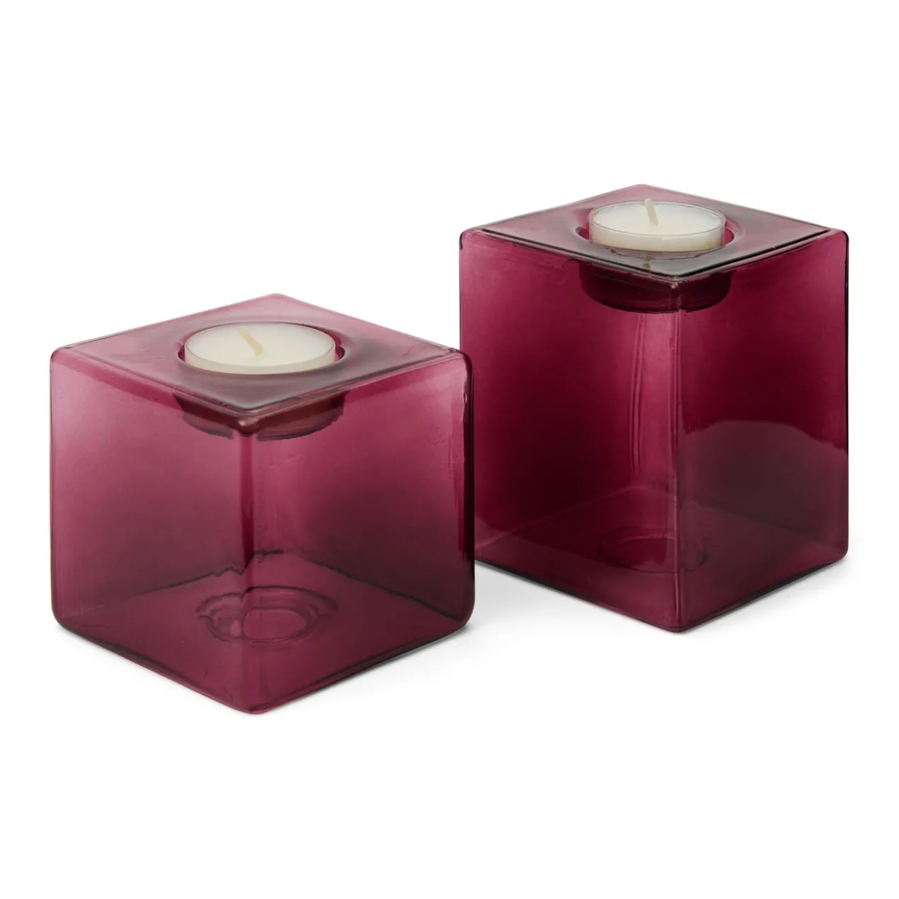 Waxinelichthouder Pia H10 cm burgundy