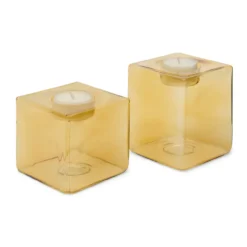 Waxinelichthouder Pia light H8 cm yellow