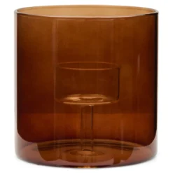 Waxinelichthouder Sia brown H10 cm