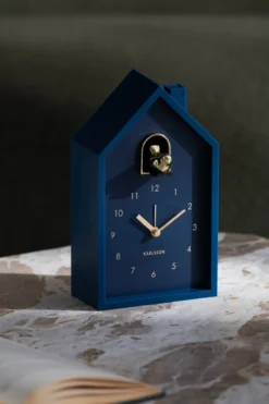 Wekker Modern Cuckoo Oro Donkerblauw