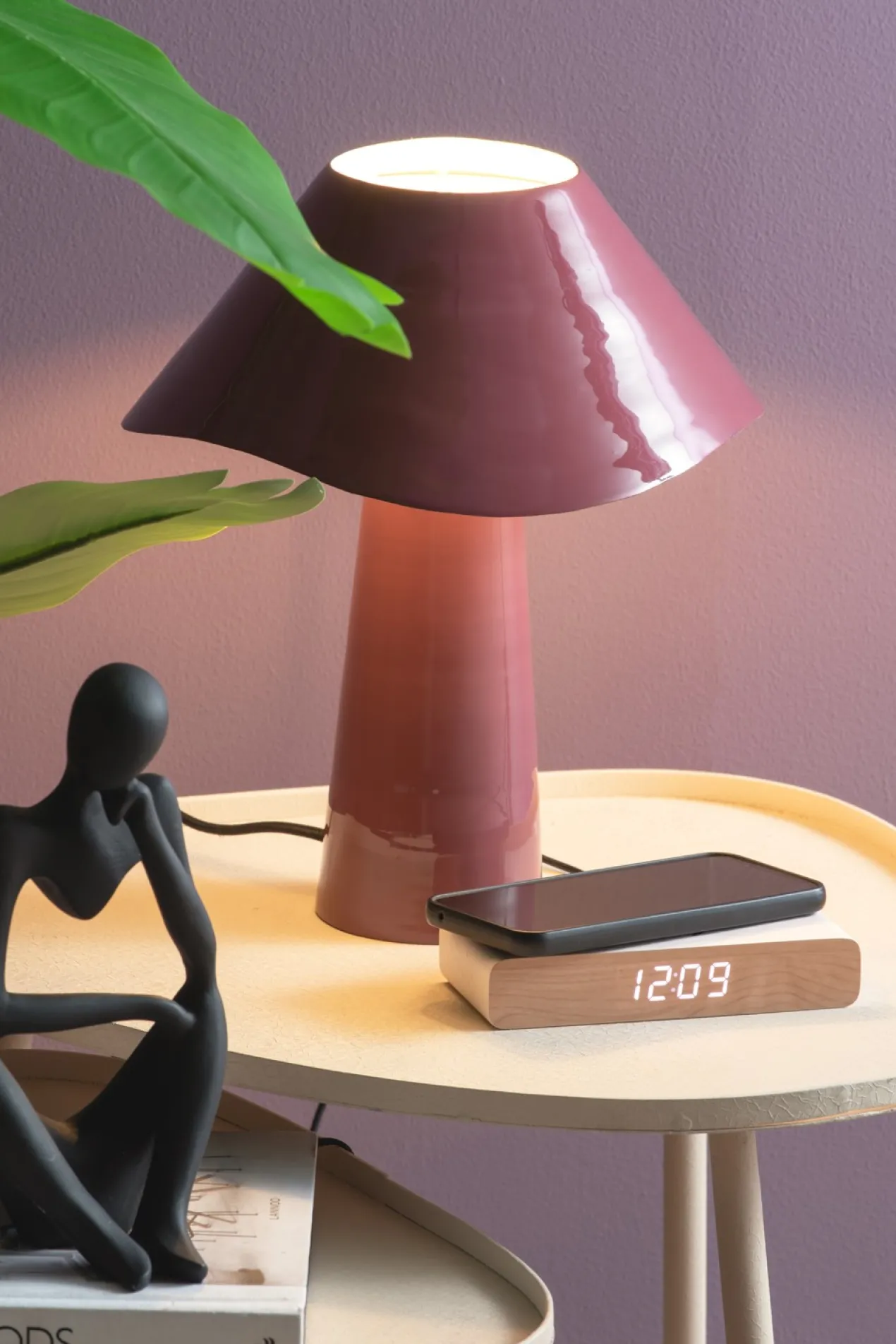 Wekker Retro Flat LED - Muisgrijs