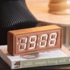 Wekker Solid Wood Engraved - Donker hout