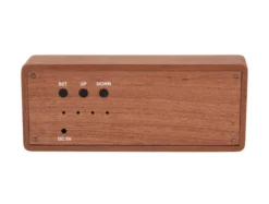 Wekker Solid Wood Engraved - Donker hout