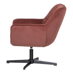 Wibo draaifauteuil mat velvet bruinrood [fsc]
