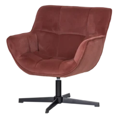 Wibo draaifauteuil mat velvet bruinrood [fsc]