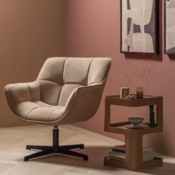 Wibo draaifauteuil mat velvet zand [fsc]