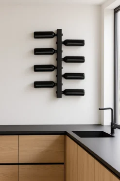 Wijnrek Vinova zwart 6 flessen 58 cm