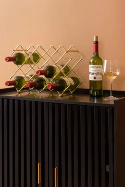 Wine rack Diamonds iron gold plated