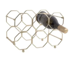 Wine rack Honeycomb foldable iron gold