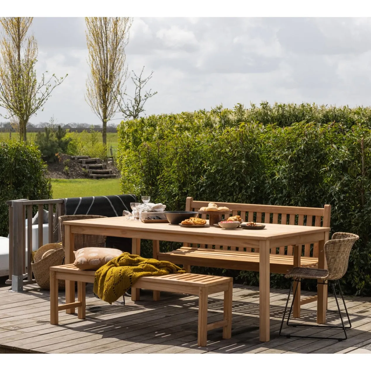 Wings tuinstoel wicker naturel - set van 2