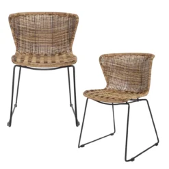 Wings tuinstoel wicker naturel - set van 2