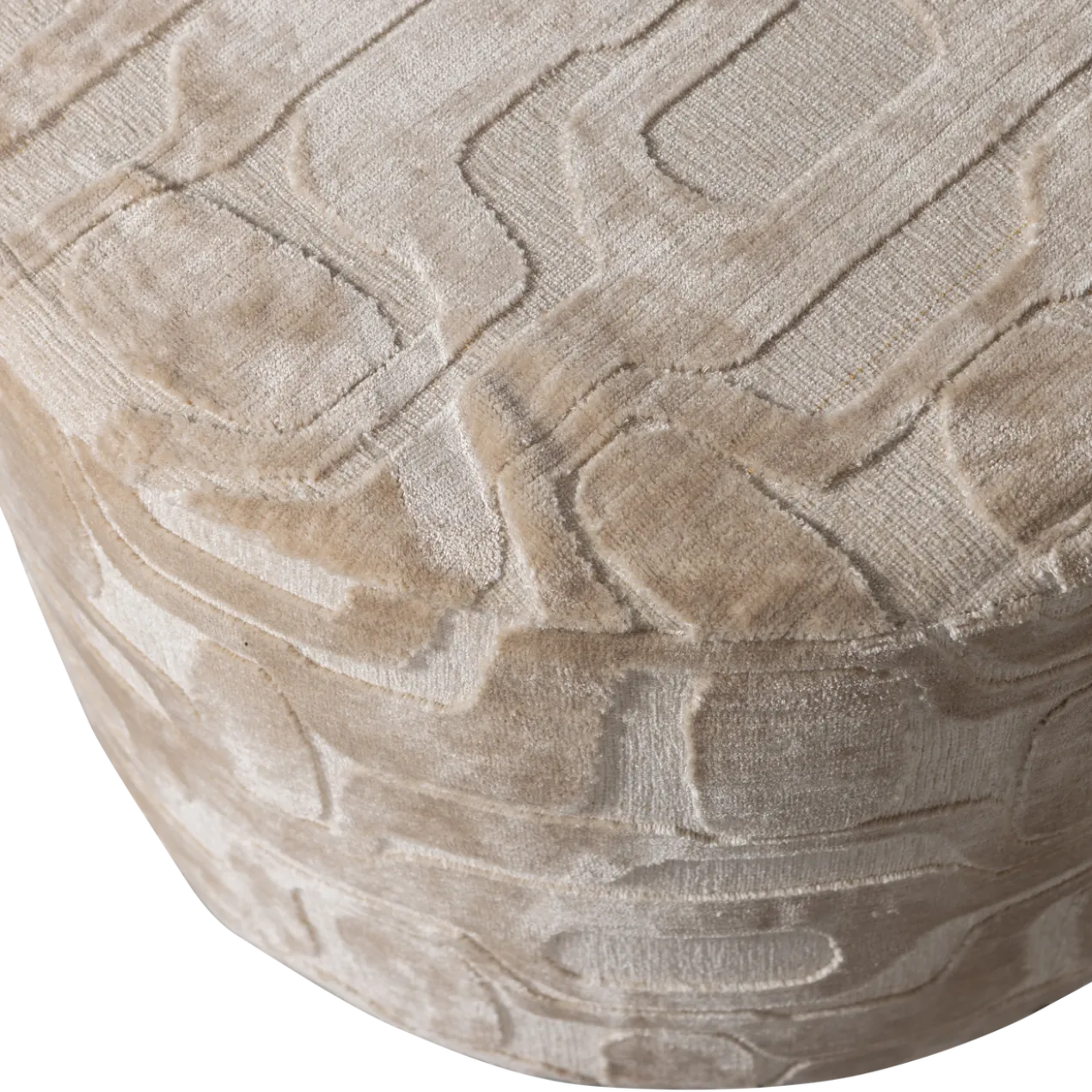 Yago poef viscose dessin naturel 43xo60 cm