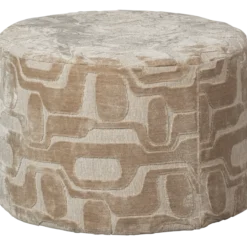 Yago poef viscose dessin naturel 43xo60 cm
