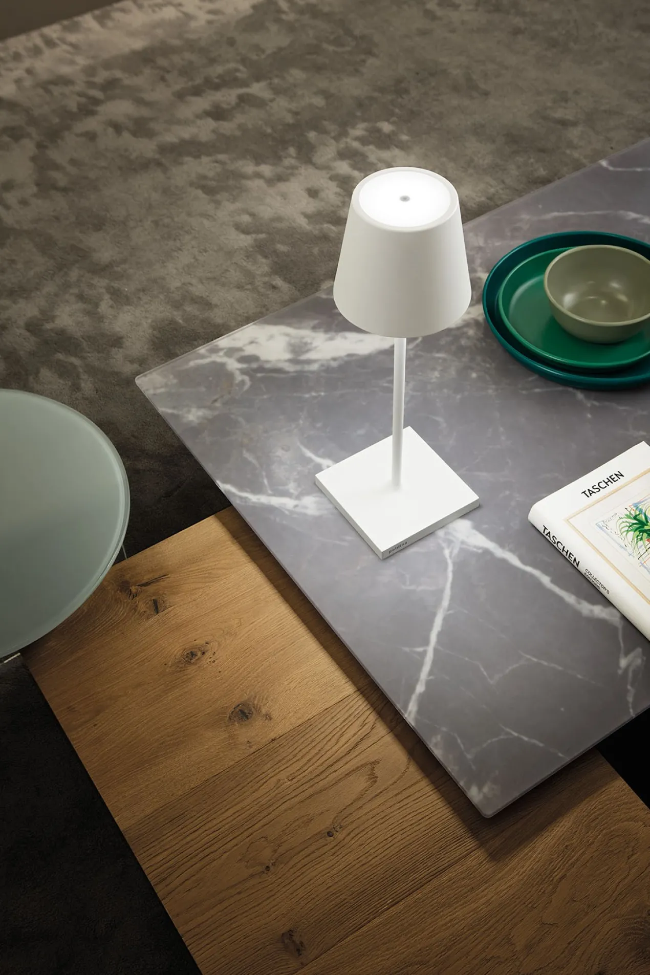 Zafferano oplaadbare tafellamp Desk L antraciet