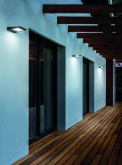 Zafferano zonne-energie wandlamp antraciet