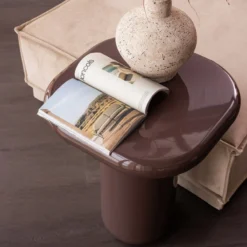 Zava bijzettafel hout hoogglans donkerbruin [fsc]