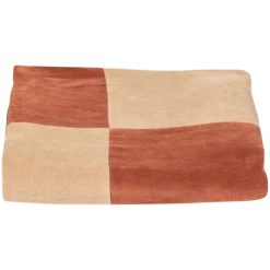 Zena plaid 130x170 cm velvet roestbruin/beige