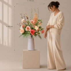 Zijden boeket Liora Peach