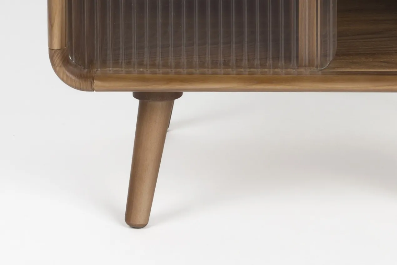 Zij tafel / bed standaard rise notenhout