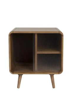 Zij tafel / bed standaard rise notenhout