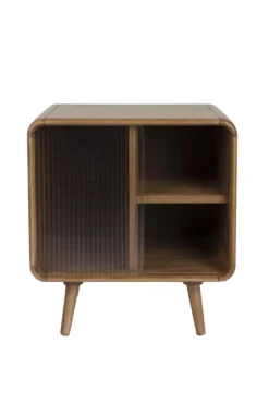Zij tafel / bed standaard rise notenhout