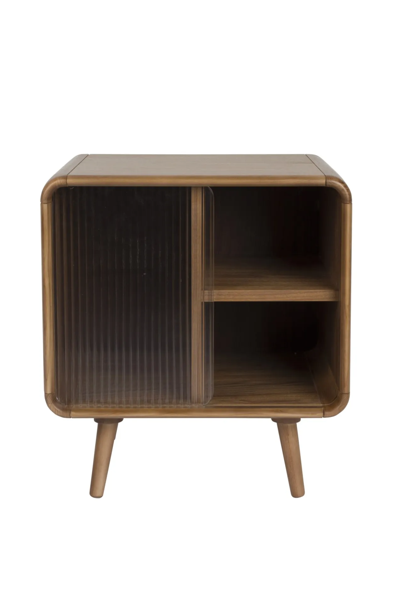 Zij tafel / bed standaard rise notenhout