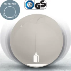 Zitbal met anti-rol design 75 cm lichtgrijs