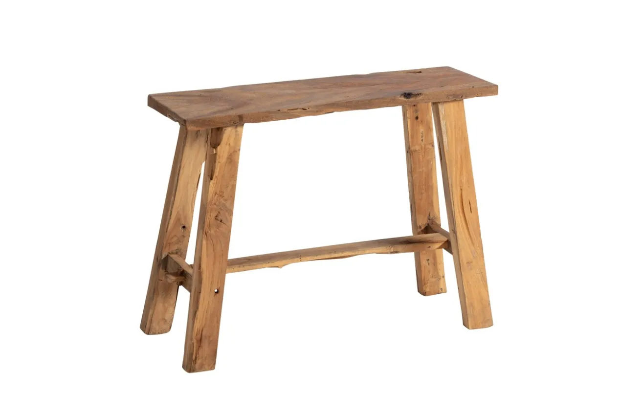 zit bankje oud teak zwart 60 cm