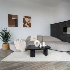 Zitbank Milo met organische vorm - met 2 kussens Beige