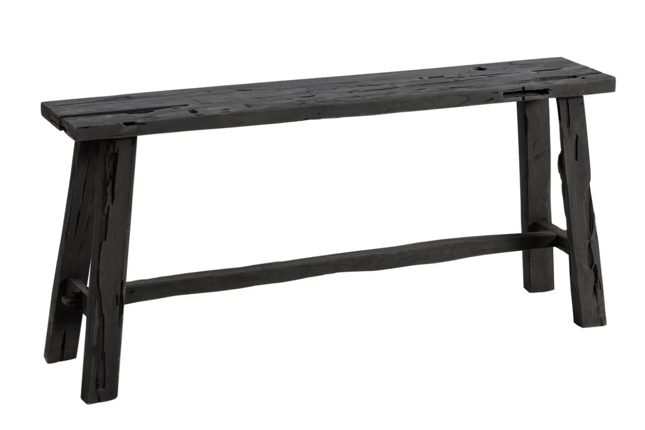 zit bank oud teak 100 cm zwart