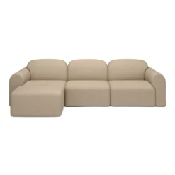 3-zitsbank Bulky met hocker almond