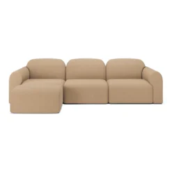 3-zitsbank Bulky met hocker light sepia