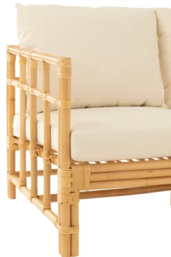 3-zitsbank Elise incl. kussens naturel/wit