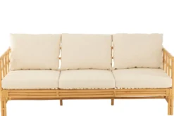 3-zitsbank Elise incl. kussens naturel/wit