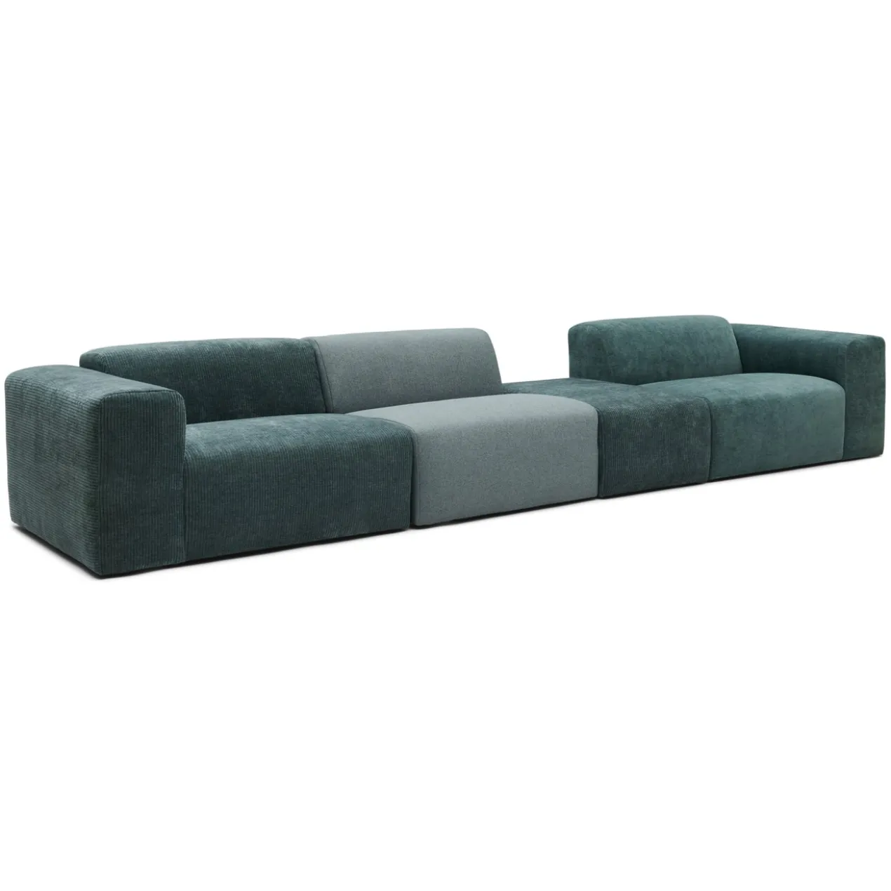 4-zitsbank Oscar met hocker ocean blue