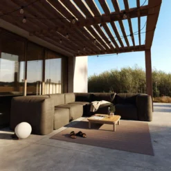 3-zitsbank Soft outdoor noir