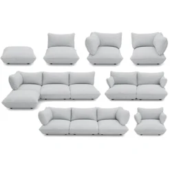 3-zitsbank Sumo boucle grecycled grey melange