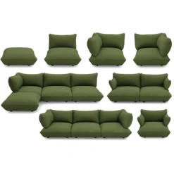 3-zitsbank Sumo boucle grecycled leaf green