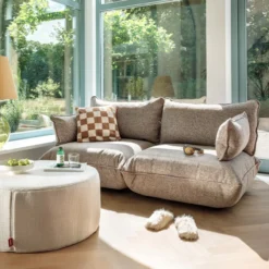 2-zitsbank Sumo boucle recycled brown melange