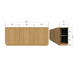 Zuma dressoir 200 cm eiken fineer transparant [fsc]