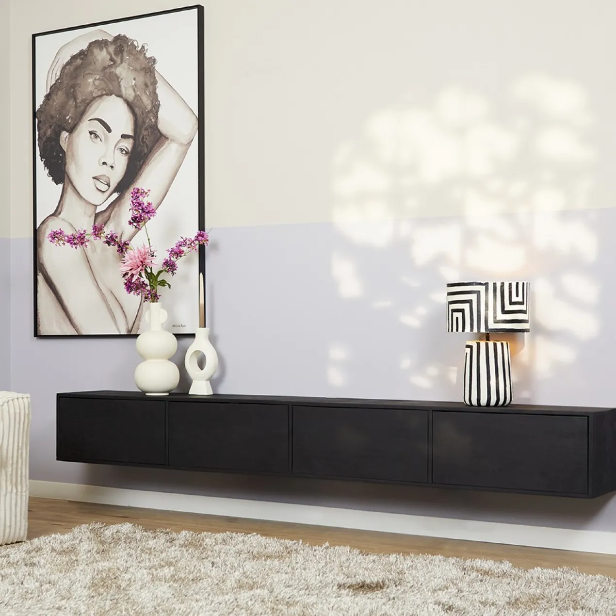 Zwevend Tv-meubel All Black 240