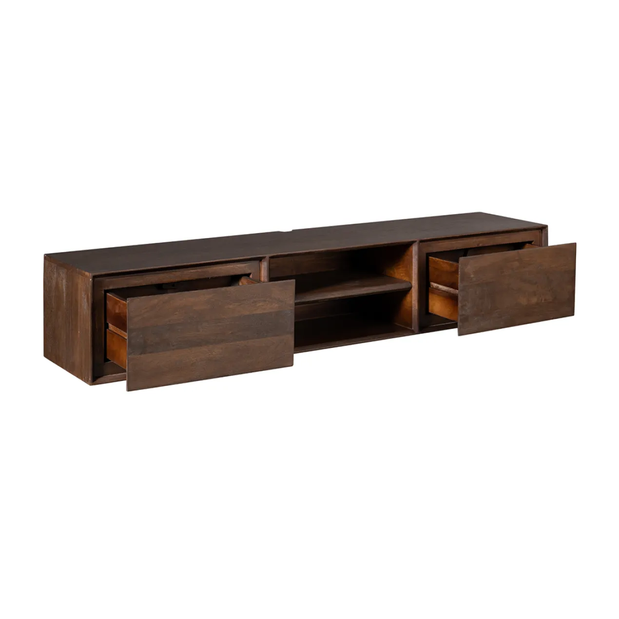 Zwevend Tv-meubel Ambi bruin 160 cm